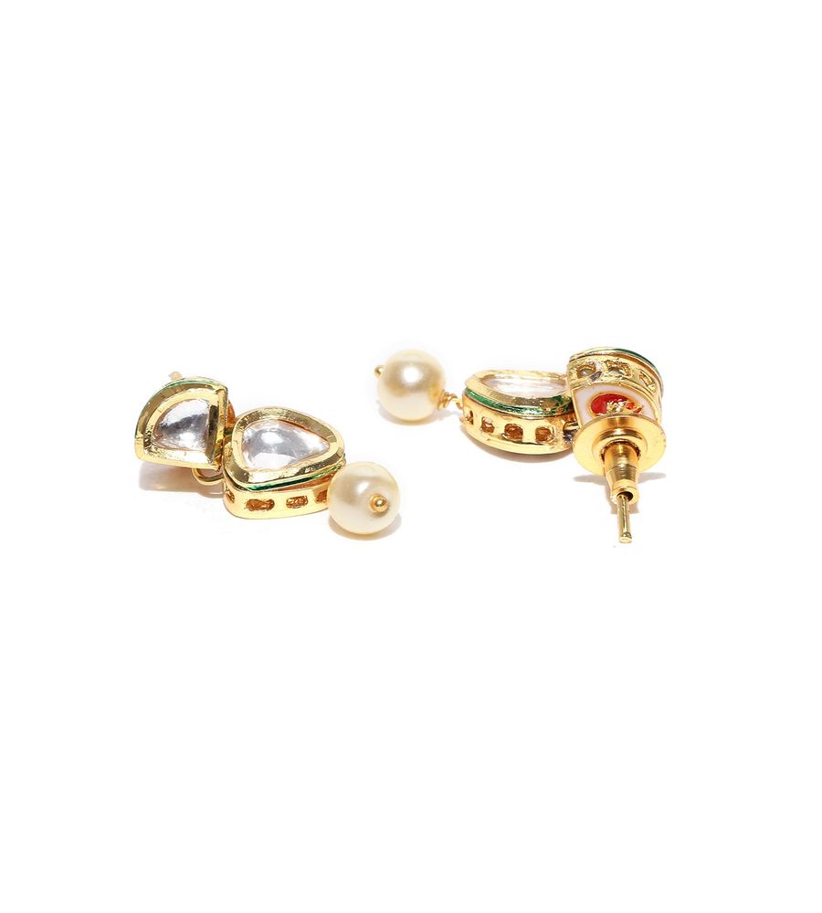 YouBella Red  Gold-Toned Stone-Studded Beaded Jewellery Set
